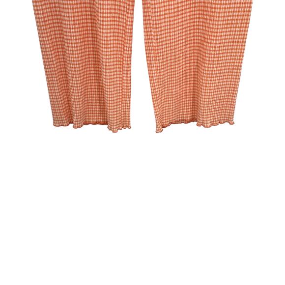 Aritzia Wilfred Verona Pant Seersucker Pull-On Gingham Orange Size XL - Picture 5 of 11